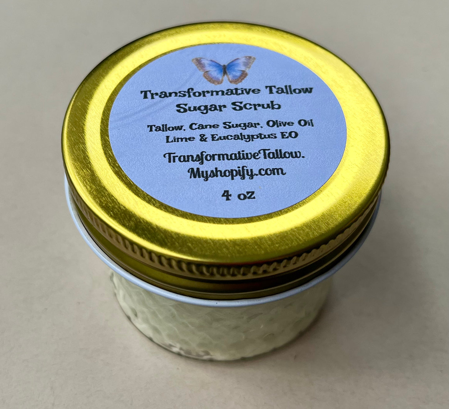 Tallow Sugar Scrub, Eucalyptus and Lime