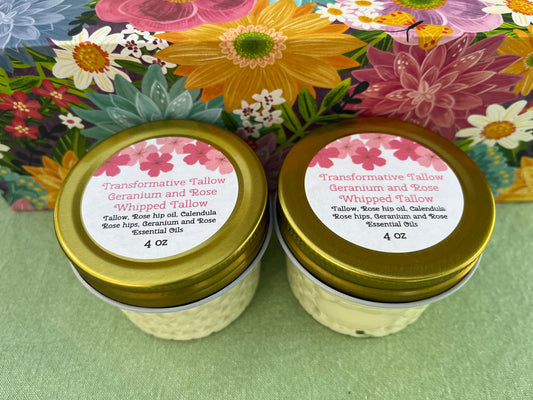 Geranium and Rose whipped tallow